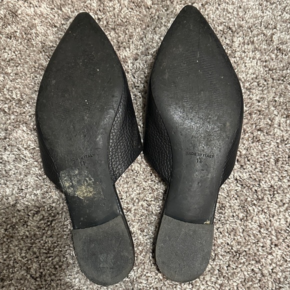 Everlane Boss Mules Black Textured Leather Size 11  Pre-Owned Designer Slip-On - Picture 5 of 8